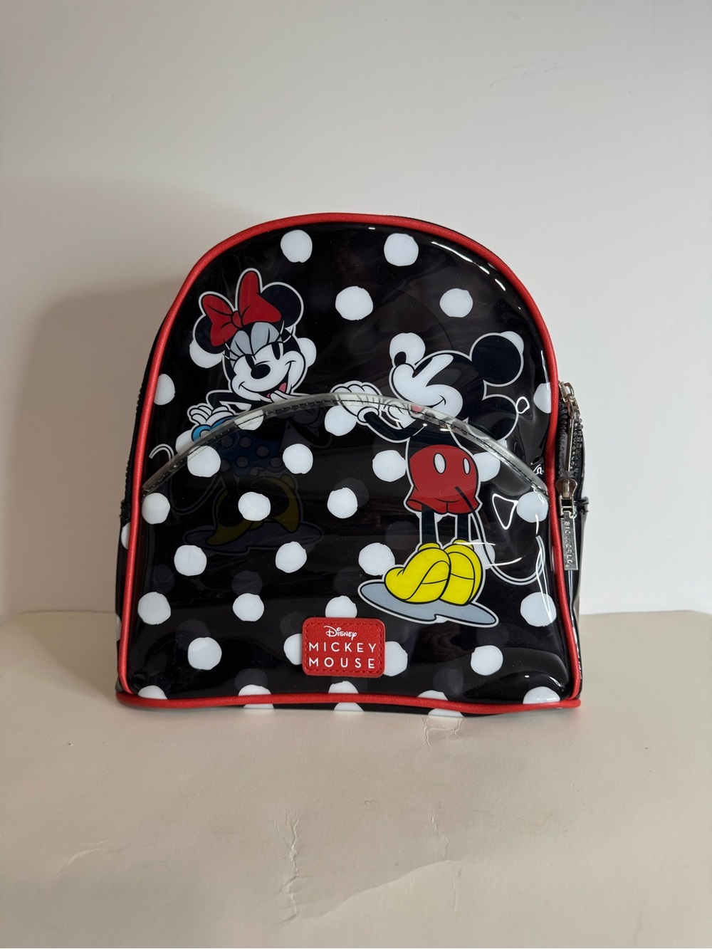 Disney Kids Backpack with Mickey & Minnie Polka Dots - Black/Red/White/Yellow